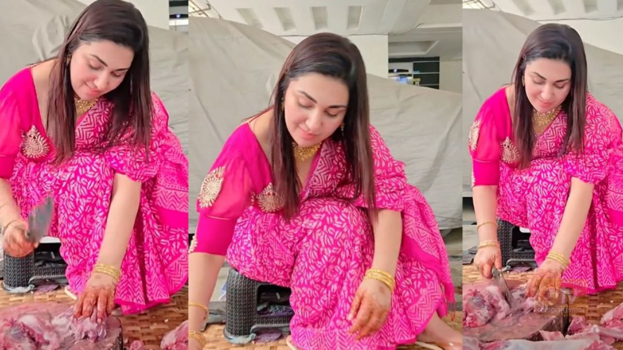 কোরবানির গোশত কাটছেন অপু বিশ্বাস, ভিডিও ঘিরে আলোচনা
