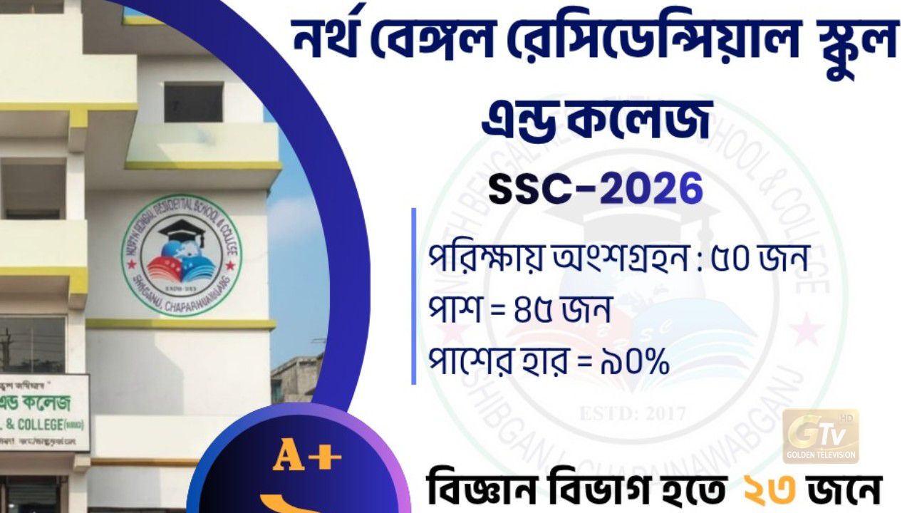 নর্থ বেঙ্গল রেসিডেন্সিয়াল স্কুল এন্ড কলেজের বিগত বছরের ন্যায় এসএসসি ব্যাচ  ২০২৬-  এ  শিক্ষক এবং ছাত্র-ছাত্রীদের পরিশ্রমের ফলস্বরূপ আশানুরূপ ফলাফল হয়েছে