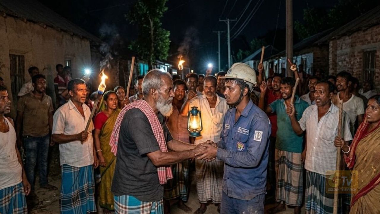 লোডশেডিংয়ে অতিষ্ট হয়ে বিদ্যুৎকর্মীকে ধরে কসম খাওয়াল গ্রামবাসী