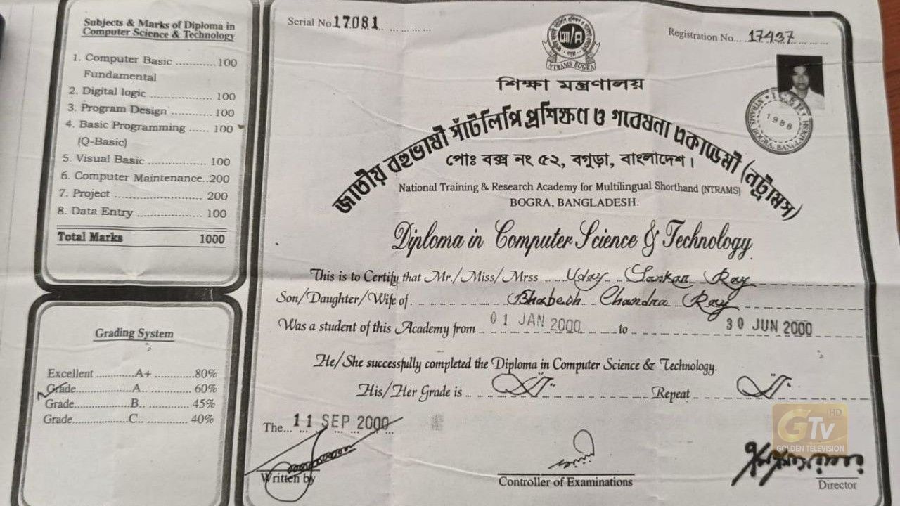 ভুয়া কম্পিউটার সনদে চাকরির অভিযোগ, যাচাইয়ে মিলল না রেজিস্ট্রেশন—এখনও মাদ্রাসায় কর্মরত অভিযুক্ত উদয় শঙ্কর রায়