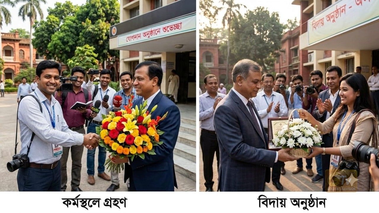 সরকারি কর্মকর্তাকে সাংবাদিকদের ফুলেল সংবর্ধনা: পেশাগত নীতি ও নিরপেক্ষতা নিয়ে প্রশ্ন