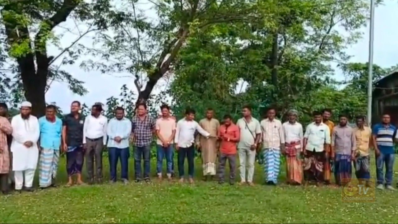 সুনামগঞ্জের জামালগঞ্জে নদীতে বিআইডব্লিউটিএ কর্তৃক অতিরিক্ত টোল আদায়ের প্রতিবাদে মানববন্ধন 